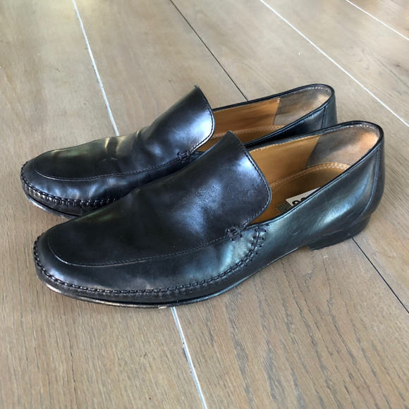 *J&M 10M Black Leather Slip On Loafers Shoes main image 4